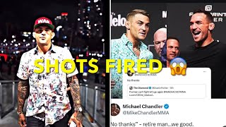 DUSTIN POIRIER AND MICHAEL CHANDLER GO BACK AND FORTH AFTER MICHAEL CHANDLER DISSES HIM 😱 [upl. by Lakin]