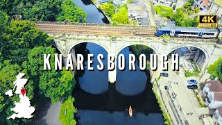 Knaresborough Aerial Footage Drone Tour Over Viaduct Castle and River Nidd in North Yorkshire [upl. by Wojcik]