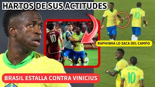 💥 BRASIL ESTALLA CONTRA VINICIUS por SUS ACTITUDES vs VENEZUELA y RAPHINHA lo SACA DEL CAMPO [upl. by Vinni]