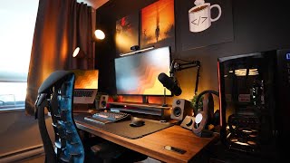 My COZY and MOODY Desk Setup  Another Small Office  Desk Setup Tour [upl. by Gabbi]