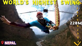 Dads Thrilling Experience at Worlds Highest Swing 🔥🥶 The Cliff Nepal [upl. by Fried466]