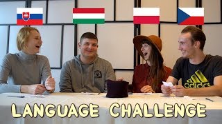 LANGUAGE CHALLENGE Polish Hungarian Czech Slovak  Globe in the Hat 2 [upl. by Naimad]