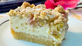 Rhabarberkuchen mit Quark amp Streusel  Oma‘s Rezept [upl. by Anerdna]