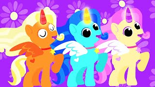 Ten Little Unicorns  Little Angel  Kids Songs [upl. by Rose]