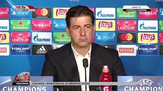 Rui Vitória Conf de Imprensa Basileia 5  0 Benfica ⚽ Champions League 201718 [upl. by Nnilsia]