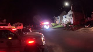 Units operating on a box alarm for reported house fire in Edgewater Md [upl. by Lamaj]