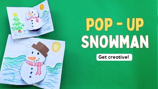 Pop  Up Snowman card Winter creative project Art class [upl. by Woodruff]