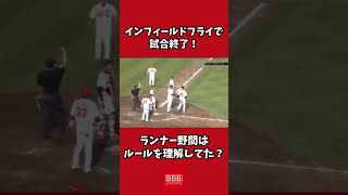 インフィールドフライ、理解してる？shorts baseball プロ野球 ルール [upl. by Elbon620]