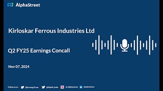 Kirloskar Ferrous Industries Ltd Q2 FY202425 Earnings Conference Call [upl. by Avuha]