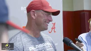 Kalen DeBoer recaps Alabamas first practice of 2024 fall camp [upl. by Wexler71]