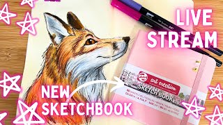 LIVE  Start A New Sketchbook With Me  Talens Art Creation Sketchbook [upl. by Rahs556]