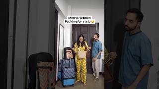 Men vs Women 🤭  while Packing for a trip 😆🧳 trending travel viralshorts youtubeshorts [upl. by Okihsoy]