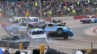 Banger Racing Arena Essex Firecracker XXV Plus Reliant Robin Bangers 6112016 [upl. by Lahey745]