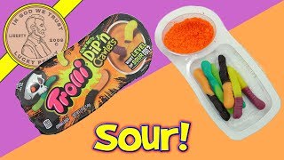 Trolli Sour Brite Dipn Crawlers Sour Candy Review [upl. by Mailiw616]