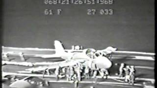 McNallyTV US Marine Captain Rand McNally quotAtlasquot crash lands on USS Ranger [upl. by Goodyear]