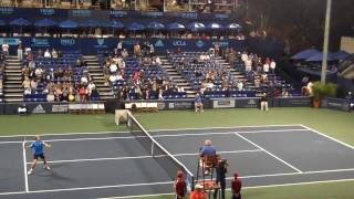 Michael Chang v Stefan Edberg Warming Up amp Intro  LA Tennis Open 2009 UCLA in HD [upl. by Ynehpets]