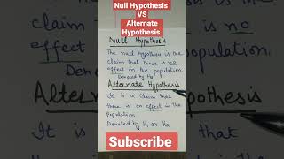 Null Hypothesis vs Alternate Hypothesis [upl. by Ynffit806]