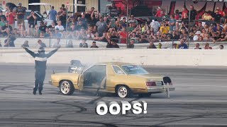 Fairmonster Supercharged Fairmount Destroys Tire and Lands on Rim At Burnout Competition  LSFest [upl. by Barayon]