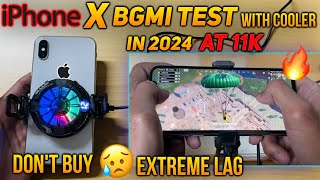 iPhone X PUBG Test🥲 in 2024 at 11k  Extreme Lag in New 31 Update  iPhone X BGMI Test with Cooler🥶 [upl. by Coral]