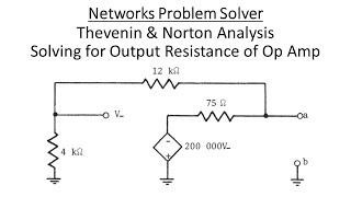 Networks Problem Solver Thevenin amp Norton Analysis  Solving for Op Amp Output Resistance [upl. by Solraced]