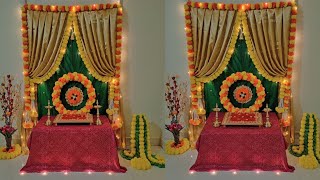 Diwali decoration ideas for home using saree  festival backdrop decoration ideas [upl. by Geraldine960]