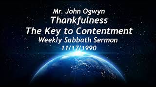 John Ogwyn Thankfulness The Key to Contentment [upl. by Jeanie]