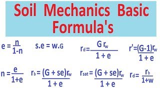 Soil Mechanics Basic Formulas [upl. by Hosfmann]