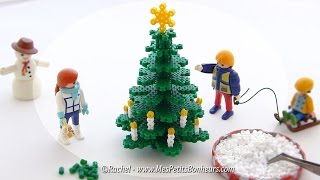 Sapin de Noël 3D en perles Hama à repasser  Tutoriel [upl. by Esaj]