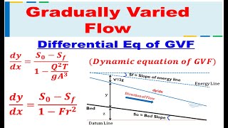 Differential Equation of GVF  Gradually Varied Flow  Hydraulics and Fluid Mechanics [upl. by Wadleigh]