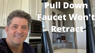 Pull Down Faucet Wont Retract [upl. by Rocray]