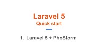 1 Laravel 5 Quick Start Laravel  PhpStorm [upl. by Cassidy]