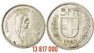 Confoederatio Helvetica 5FR 1967 VALUE  Switzerland 5 Francs [upl. by Galvan997]