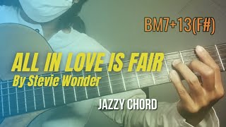 All in Love is Fair  Stevie Wonder Chord Guitar Lesson  Jazzy Chord [upl. by Yeta]