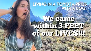 Living in a Prius CAME WITHIN 3 FEET OF MY LIFE  solo female full time car camper [upl. by Aggarwal]