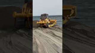 BULL DOZER leveling the beachkomatsu [upl. by Nesral]