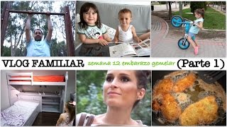 VLOG FAMILIAR Parte 1 semana 12 embarazo gemelar  Ejercicios reflexiones y habitaciones triples [upl. by Atinev658]