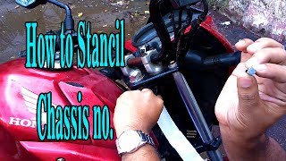 How to stencil Chassis Number Bike [upl. by Paulita49]