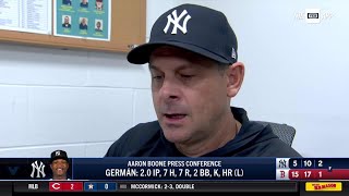 Aaron Boone after a tough loss to the Red Sox [upl. by Nira]