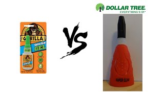 Gorilla Super Glue VS Dollar Store Super Glue  Brand Name VS No Name  Non Brand Name [upl. by Dib61]