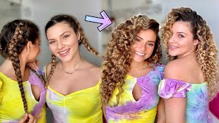 HOW TO BRAID CURLY HAIR STEP BY STEP FOR BEGINNERS  BRAID OUT FOR DEFINED HEATLESS WAVES [upl. by Ahseina149]