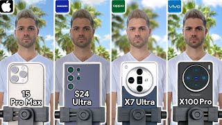 iPhone 15 Pro Max vs Samsung S24 Ultra vs OPPO Find X7 Ultra vs Vivo X100 Pro Camera Test Comparison [upl. by Assile]