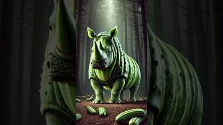 Rhinoceros and Tomato Mutation 🍅🥒🧬🦸short animalfusion dinosaur hybrid ytshorts animals art [upl. by Hpeosj702]