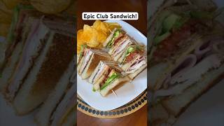 Make This Epic Triple Decker Club Sandwich Turkey Ham Bacon Avocado Lettuce amp Tomato shorts [upl. by Leahcimrej]