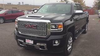 2018 GMC Sierra 2500 HD Denali Diesel Sunroof Heated Cooled Seats Black Oshawa ON Stock 180248 [upl. by Aihtnamas]