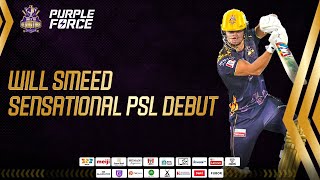 Will Smeed creates history with best PSL debut ever  Quetta Gladiators [upl. by Nellad]