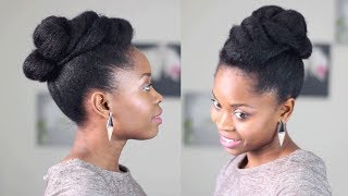 Coiffure Cheveux Crépus  Triple Bun Style [upl. by Quick]