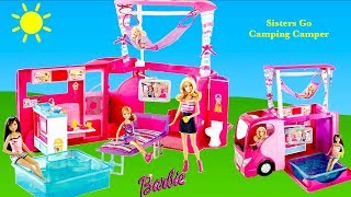 Barbie Sisters Go Camping Camper Unboxing Set Up amp Tour  Dream Camper Van Barbie Dolls Holiday [upl. by Baptiste]