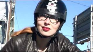 Cafe Racer Moto Girl  Motorcycle Riding on Ducati Video [upl. by Mahla]