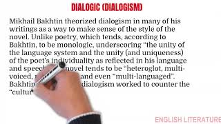 DIALOGIC  DIALOGISM  Mikhail Bakhtin [upl. by Toole]