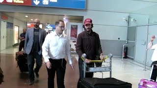 EXCLUSIVE Keanu Reeves arriving at Paris airport for the 24h du Mans [upl. by Trace936]